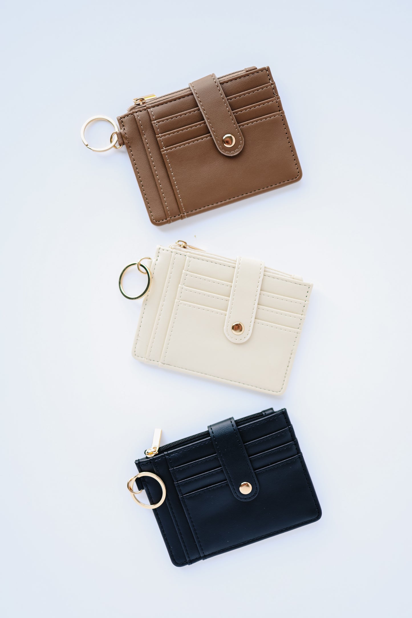 Leather Keychain Wallet with Wrist Lanyard – Card Holder, ID Case, Key Fob Wallet, Small Wallet for Women