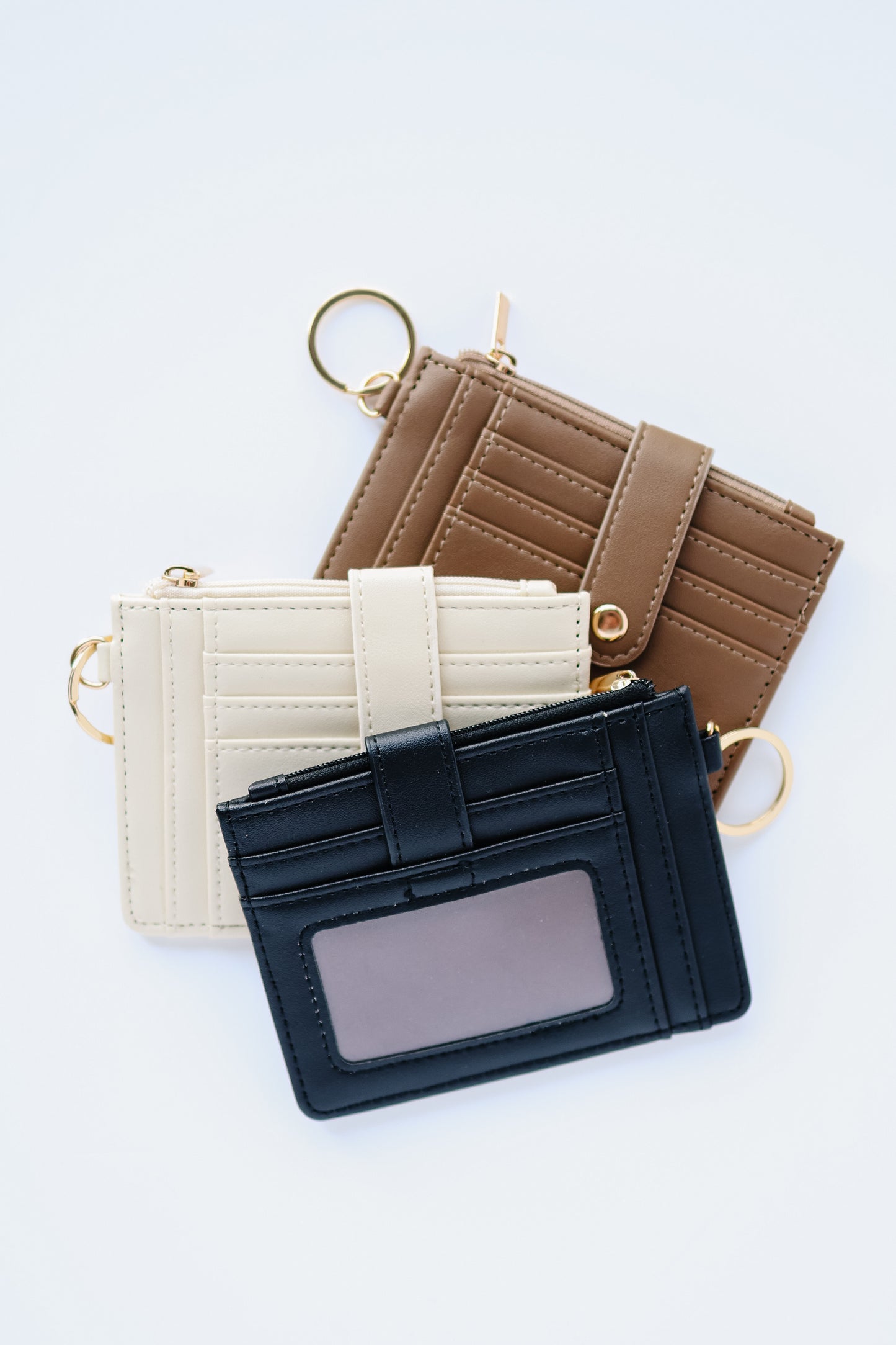Leather Keychain Wallet with Wrist Lanyard – Card Holder, ID Case, Key Fob Wallet, Small Wallet for Women