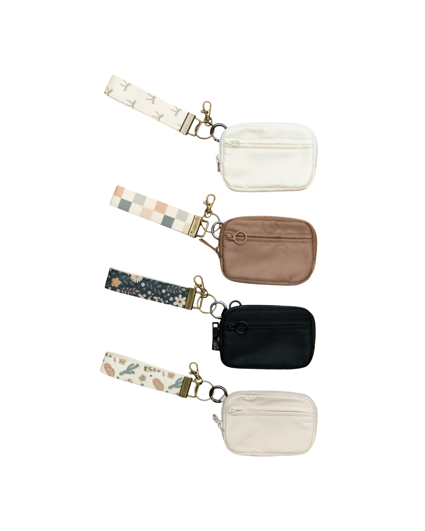 Keychain Wallet with Wrist Lanyard, Compact Card Holder Keyring, Stylish Wallet Keychain for Essentials