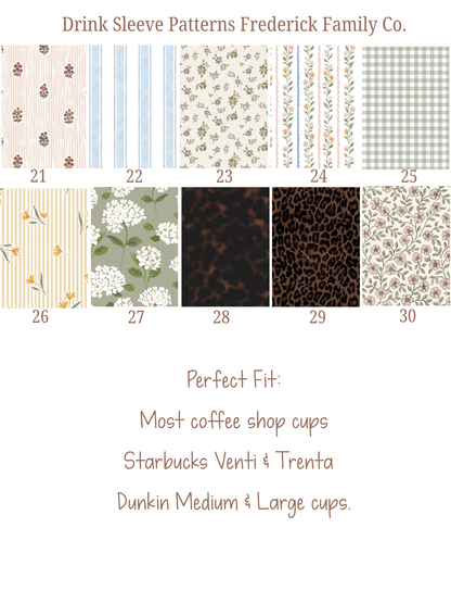 Iced Coffee Sleeve, Cute Reusable  Cup Holder Drink Sleeve, Coffee Lover Gift, Cold Drink Sleeve for Iced Coffee Cups