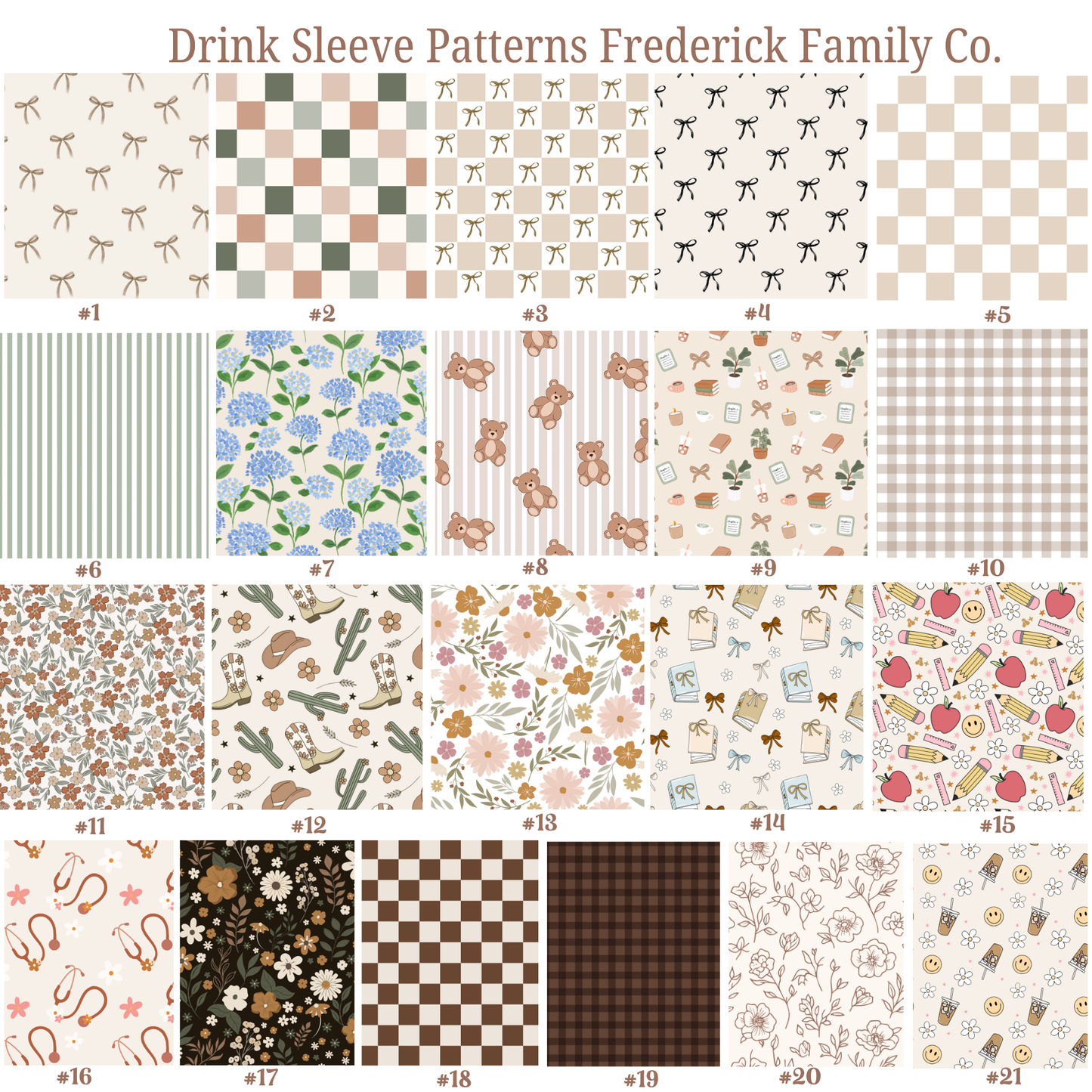 Iced Coffee Drink Sleeve, Flower Beverage Cup Sleeve,