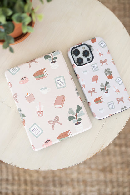 Kindle Case Clear & Printed Back with Hand Strap – Transparent Protective E-Reader Cover, Slim Lightweight Kindle Case