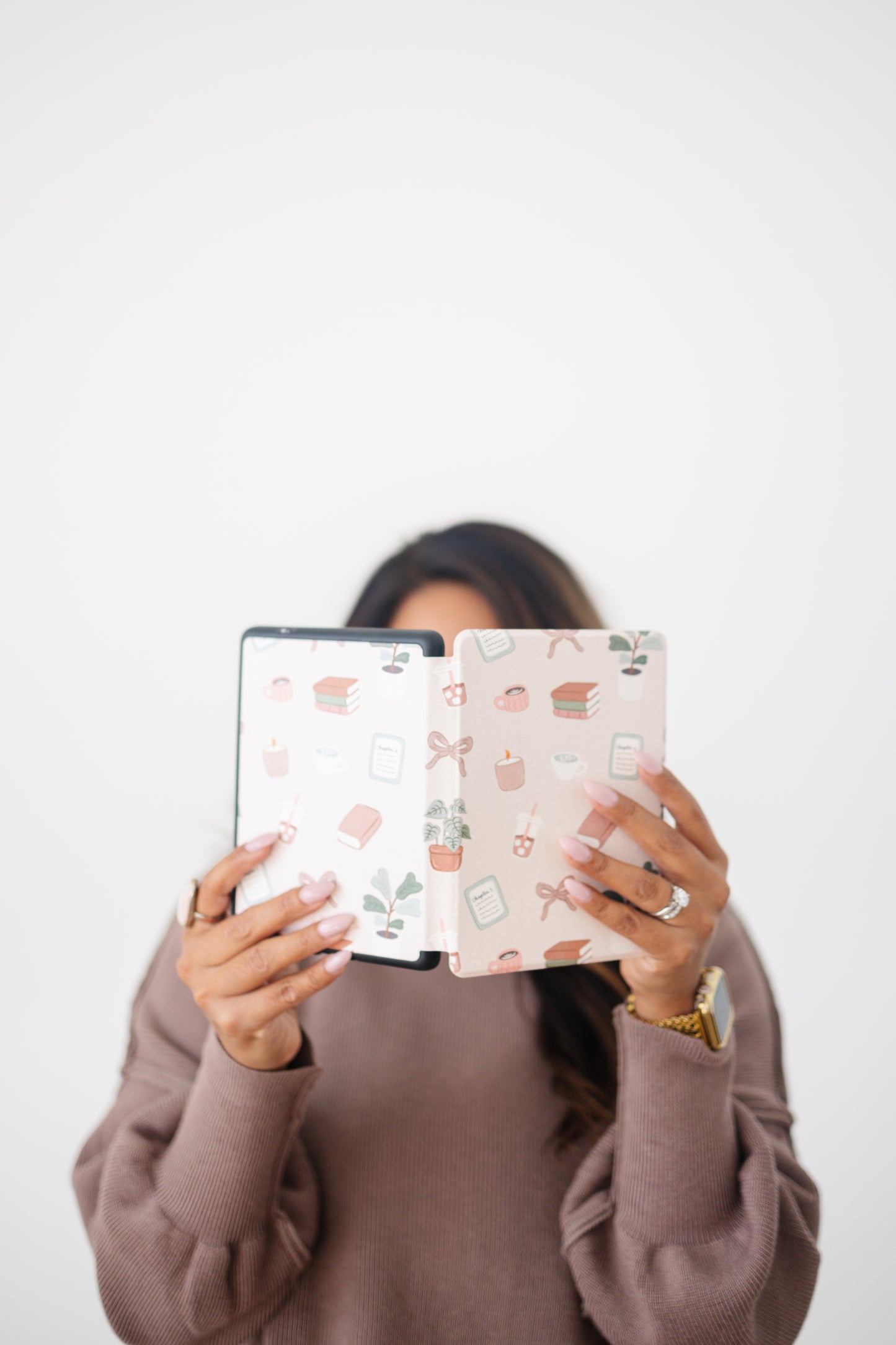 Kindle Case Clear & Printed Back with Hand Strap – Transparent Protective E-Reader Cover, Slim Lightweight Kindle Case