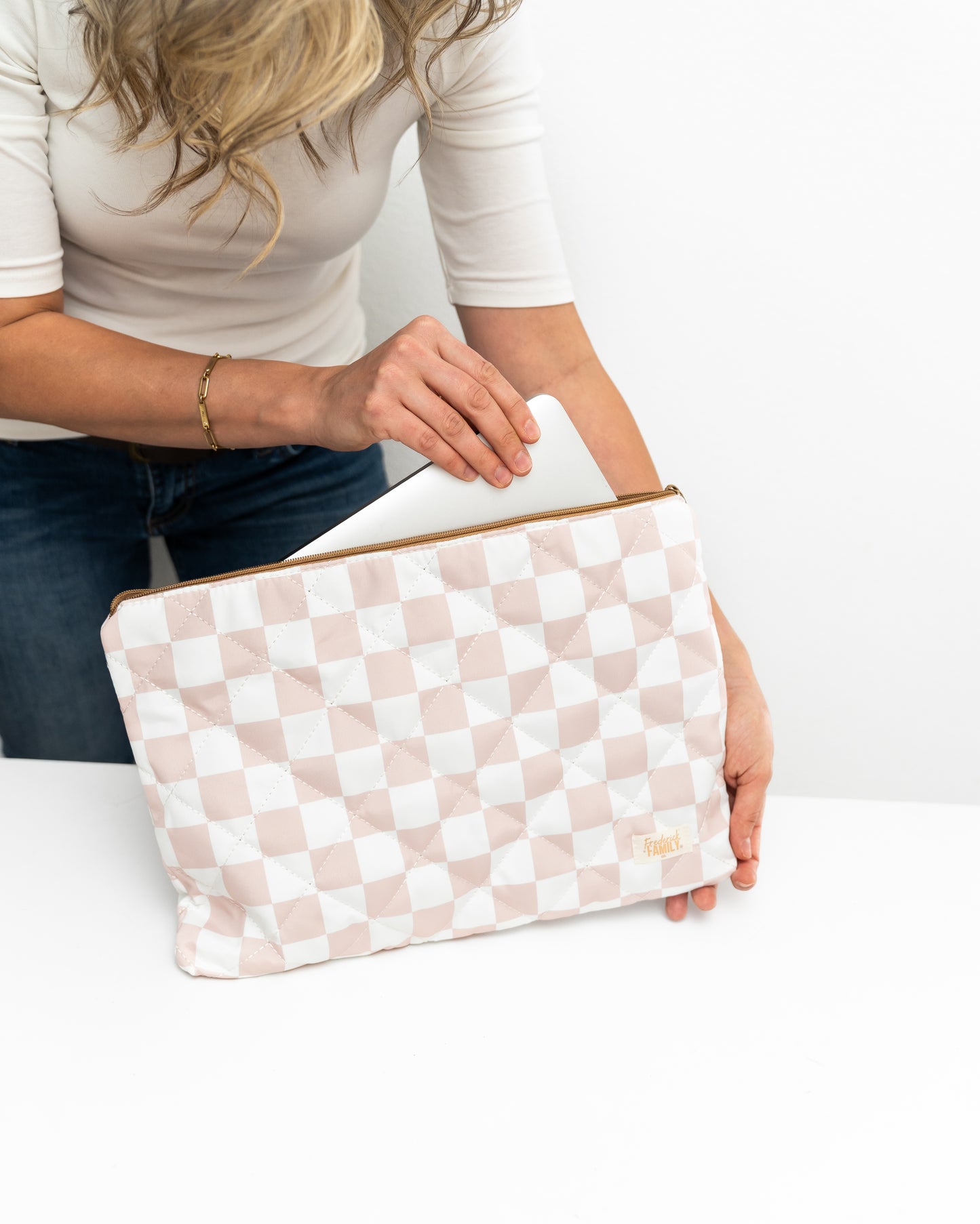Quilted Laptop Sleeve 15", MacBook Sleeve, Aesthetic Laptop Case, Lightweight Protective Computer Cover