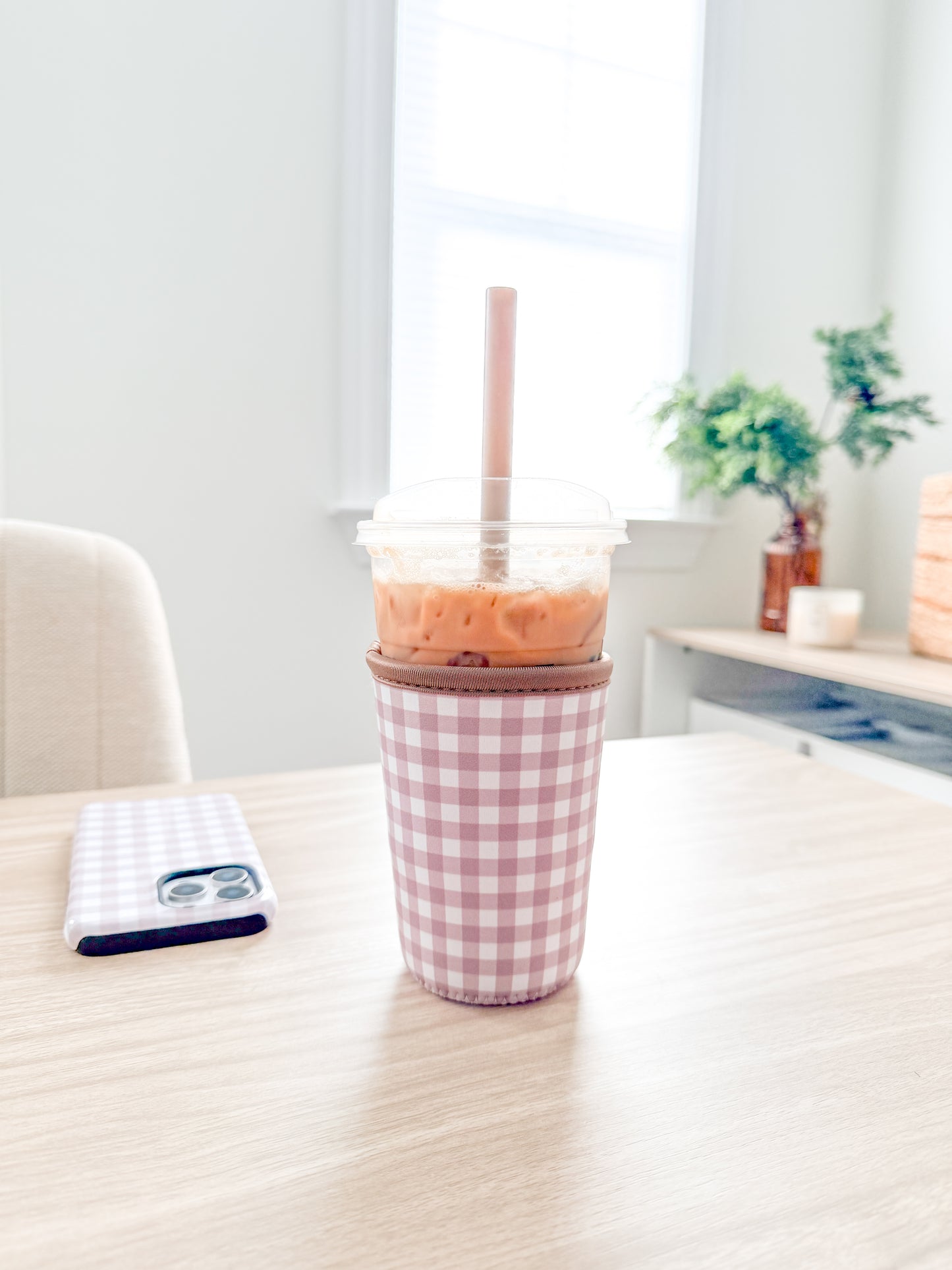 Iced Coffee Drink Sleeve, Flower Beverage Cup Sleeve,