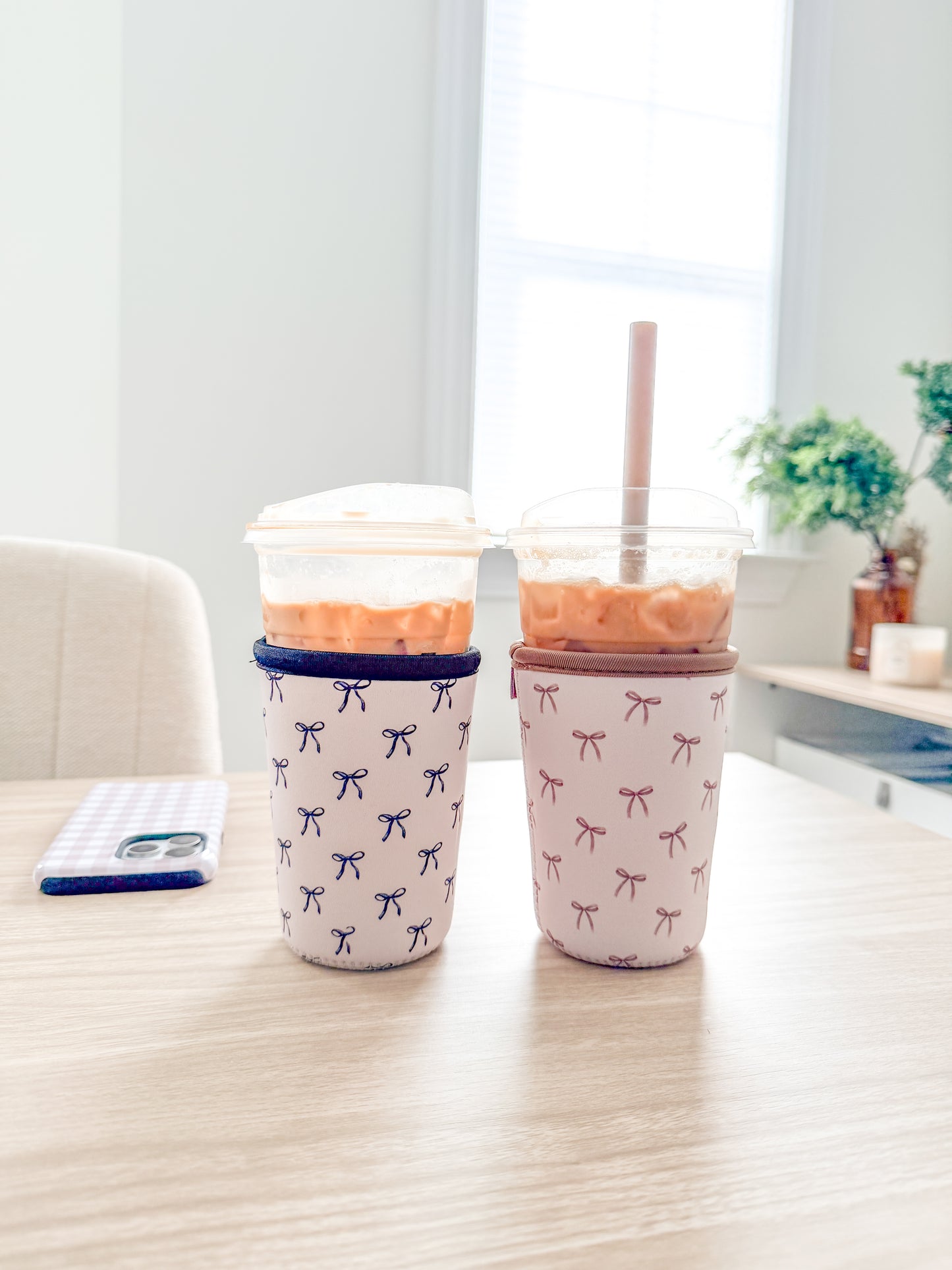 Iced Coffee Drink Sleeve, Flower Beverage Cup Sleeve,