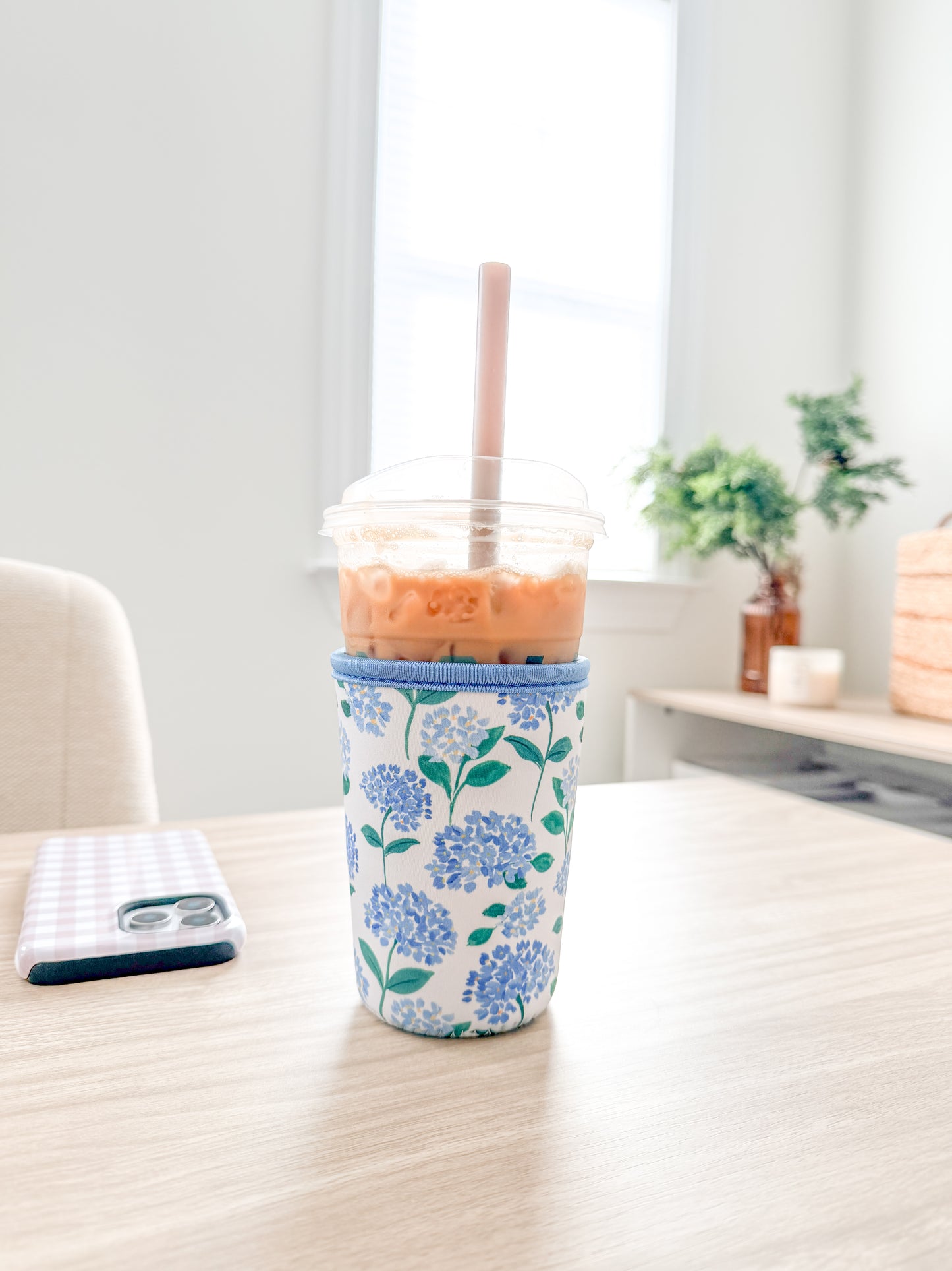 Iced Coffee Drink Sleeve, Flower Beverage Cup Sleeve,