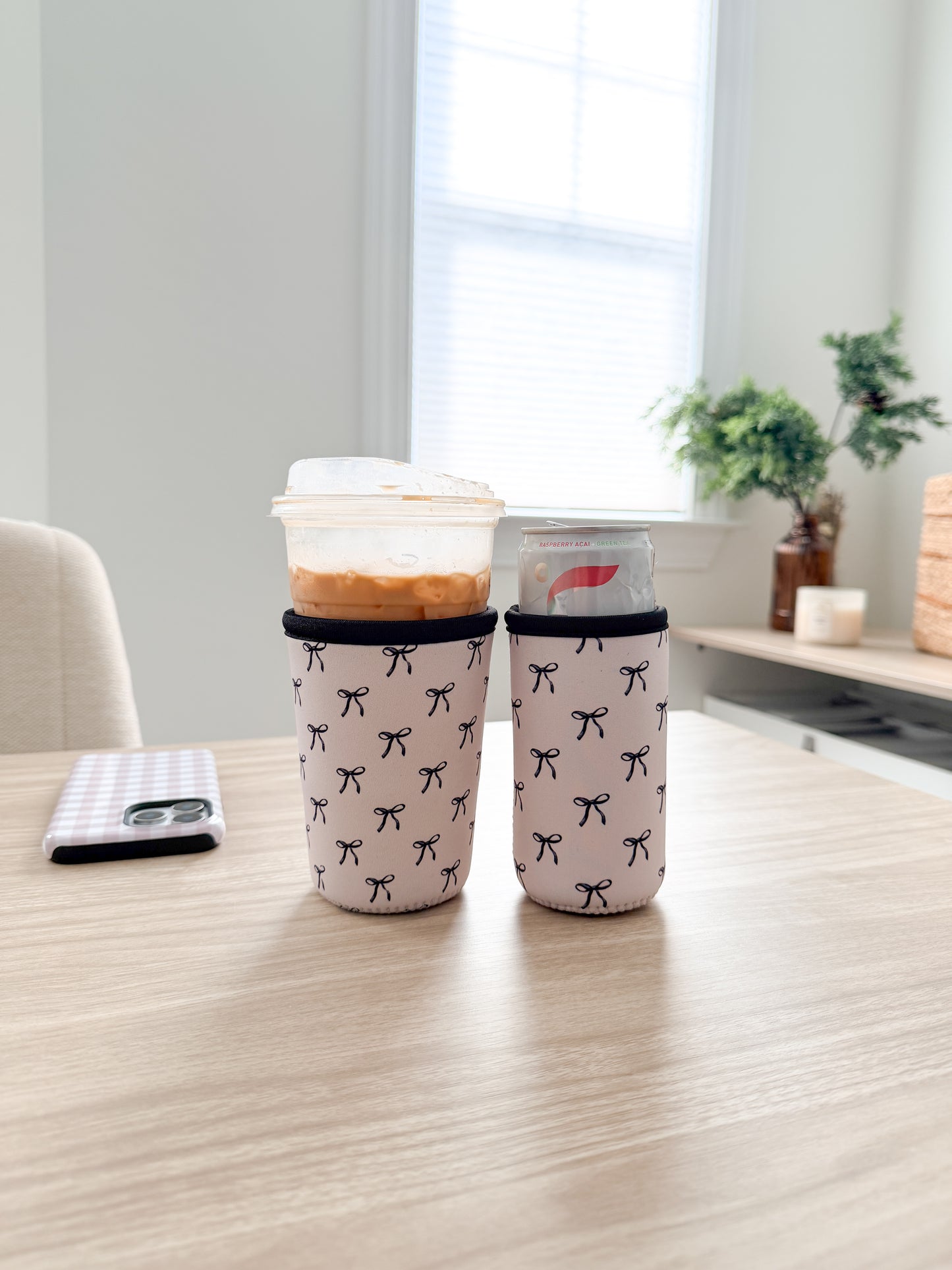 Iced Coffee Drink Sleeve, Flower Beverage Cup Sleeve,