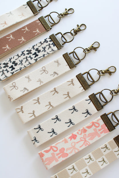 Canvas Wristlet Lanyard Keychain- Wrist Lanyard for Women, Floral Keychain, Car Key Holder, Handmade Canvas Key Fob, Gift for Her