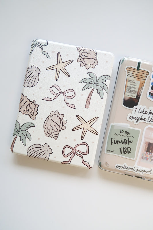 Summer Clear Back Kindle Case, Paperwhite Kindle Cover, Kindle Cover, E-reader Protective Case FFC x HHC Beach/Summer Collab