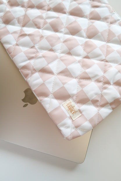 Quilted Laptop Sleeve 15", MacBook Sleeve, Aesthetic Laptop Case, Lightweight Protective Computer Cover