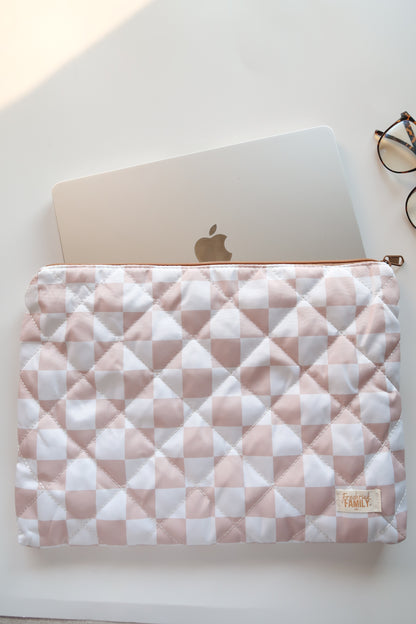 Quilted Laptop Sleeve 15", MacBook Sleeve, Aesthetic Laptop Case, Lightweight Protective Computer Cover
