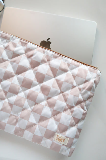 Quilted Laptop Sleeve 15", MacBook Sleeve, Aesthetic Laptop Case, Lightweight Protective Computer Cover