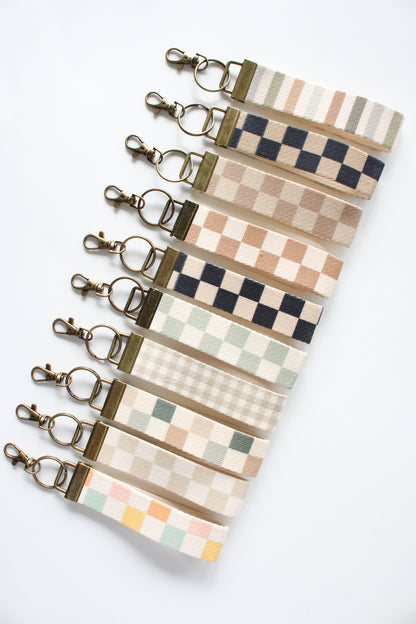 Canvas Wristlet Lanyard Keychain- Wrist Lanyard for Women, Floral Keychain, Car Key Holder, Handmade Canvas Key Fob, Gift for Her