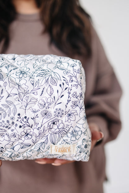 Quilted Makeup Bag for Women | Self Standing Toiletry Organizer Pouch | Large Collapsible Travel Bag | Cute Gift for Her