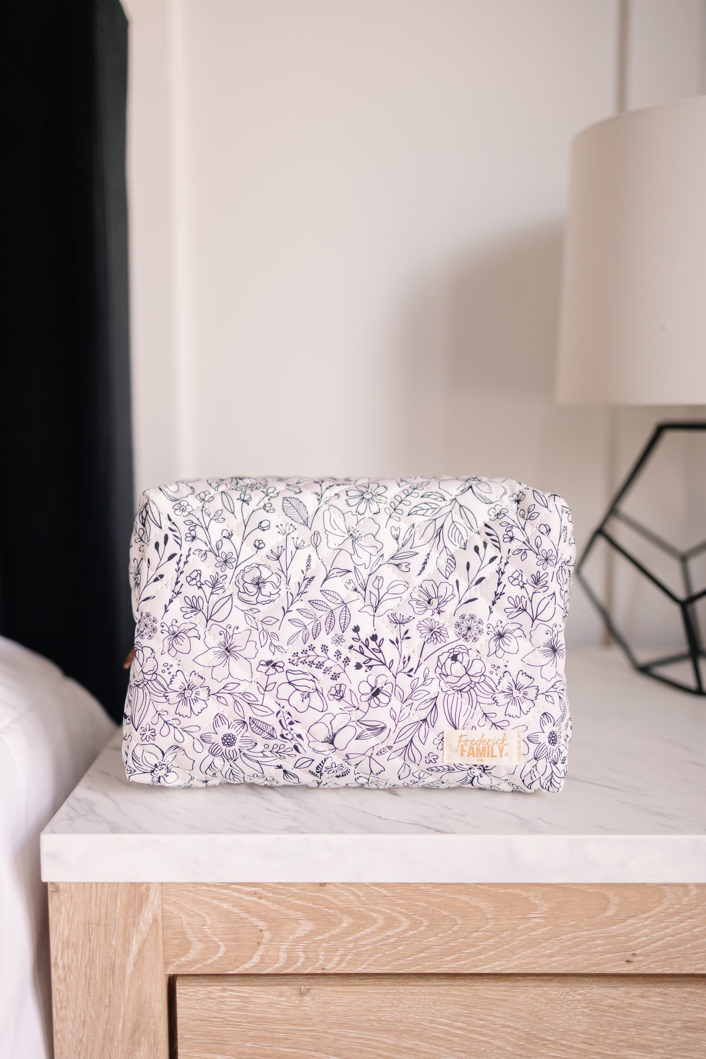 Quilted Makeup Bag for Women | Self Standing Toiletry Organizer Pouch | Large Collapsible Travel Bag | Cute Gift for Her