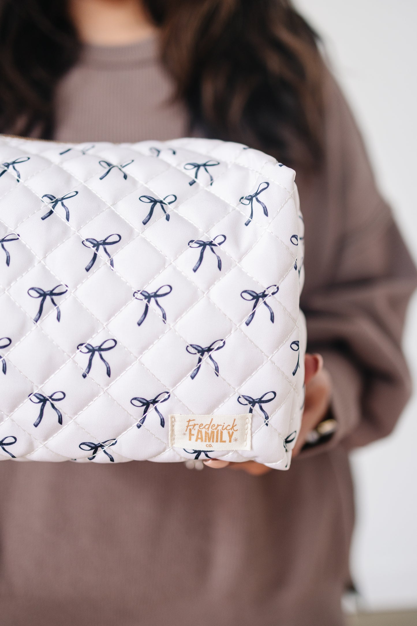 Quilted Makeup Bag for Women | Self Standing Toiletry Organizer Pouch | Large Collapsible Travel Bag | Cute Gift for Her