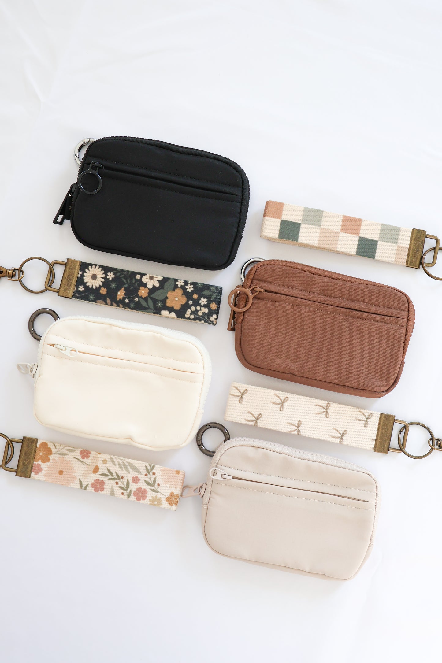 Keychain Wallet with Wrist Lanyard, Compact Card Holder Keyring, Stylish Wallet Keychain for Essentials