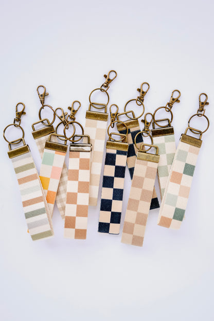 Canvas Wristlet Lanyard Keychain- Wrist Lanyard for Women, Floral Keychain, Car Key Holder, Handmade Canvas Key Fob, Gift for Her