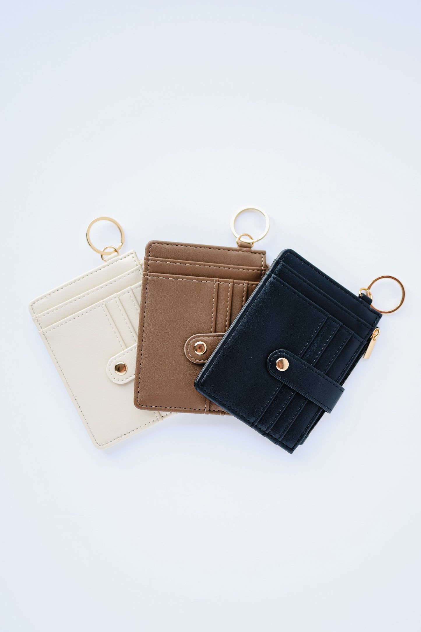 Leather Keychain Wallet with Wrist Lanyard – Card Holder, ID Case, Key Fob Wallet, Small Wallet for Women