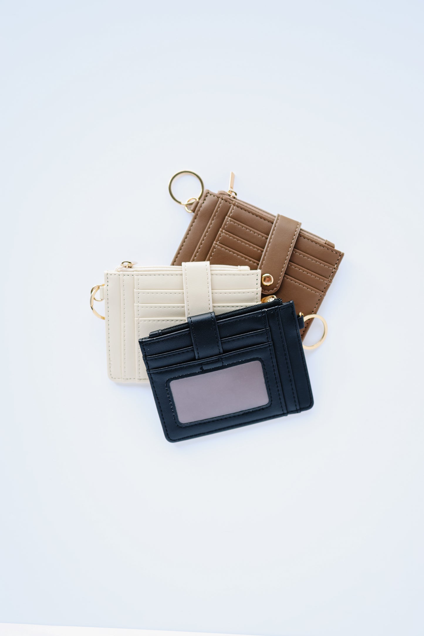 Leather Keychain Wallet with Wrist Lanyard – Card Holder, ID Case, Key Fob Wallet, Small Wallet for Women