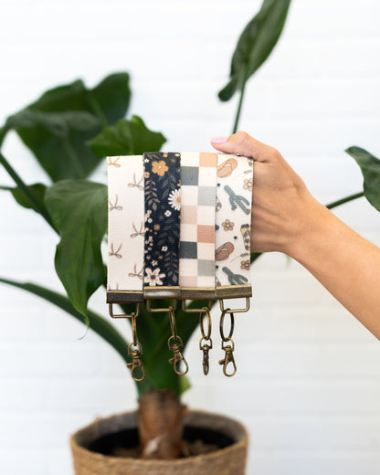 Canvas Wristlet Lanyard Keychain- Wrist Lanyard for Women, Floral Keychain, Car Key Holder, Handmade Canvas Key Fob, Gift for Her