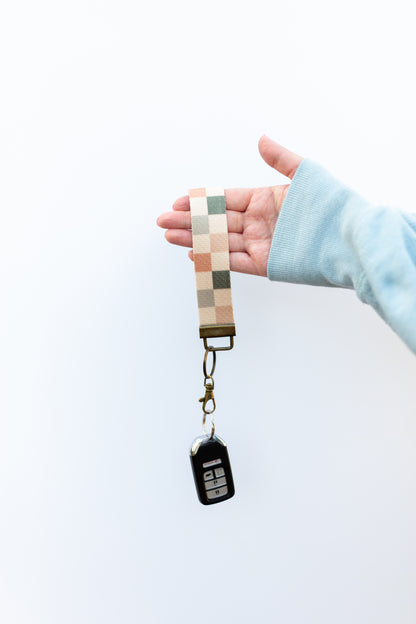 Canvas Wristlet Lanyard Keychain- Wrist Lanyard for Women, Floral Keychain, Car Key Holder, Handmade Canvas Key Fob, Gift for Her