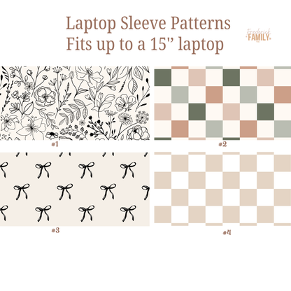 Quilted Laptop Sleeve 15", MacBook Sleeve, Aesthetic Laptop Case, Lightweight Protective Computer Cover