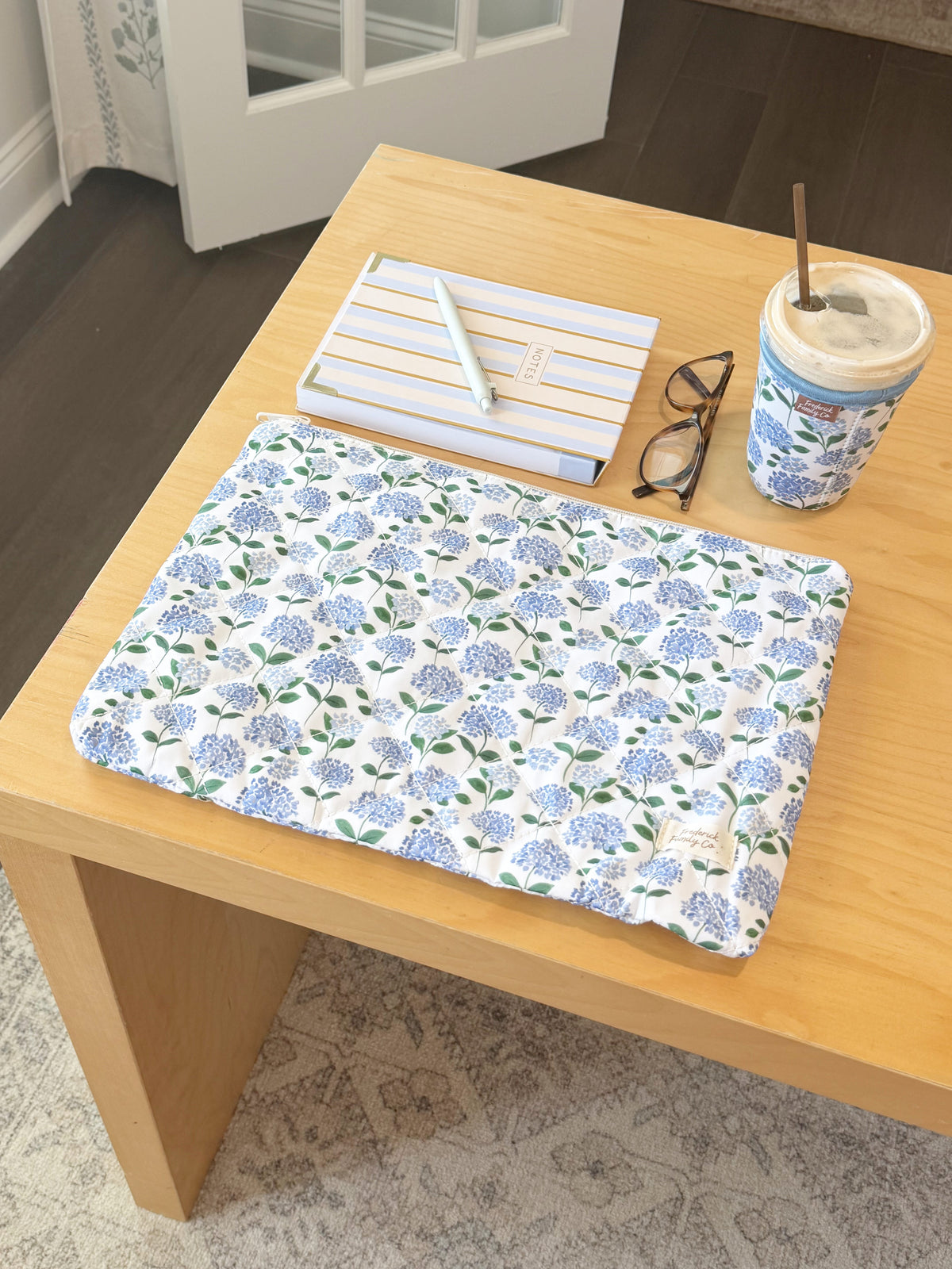 Frederick Family Co. Quilted Laptop Sleeve 15", MacBook Sleeve, Aesthetic Laptop Case