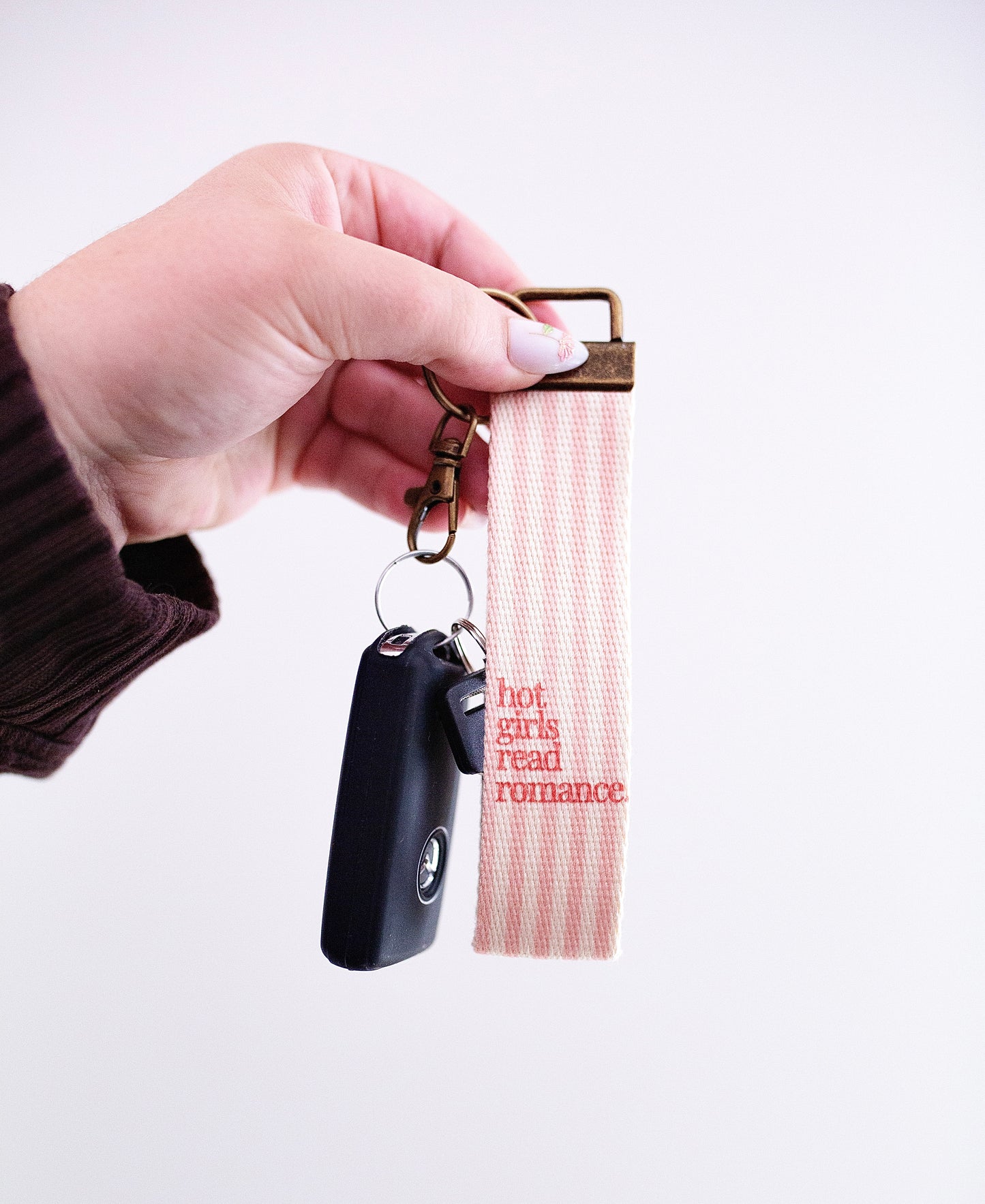 Bookish Canvas Wristlet Keychain and Keychain Wallet – Handmade Key Fob Lanyard, Compact Keychain Wallet