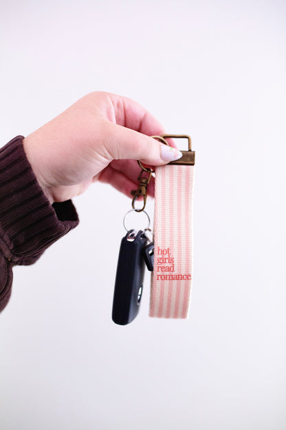 Bookish Canvas Wristlet Keychain and Keychain Wallet – Handmade Key Fob Lanyard, Compact Keychain Wallet