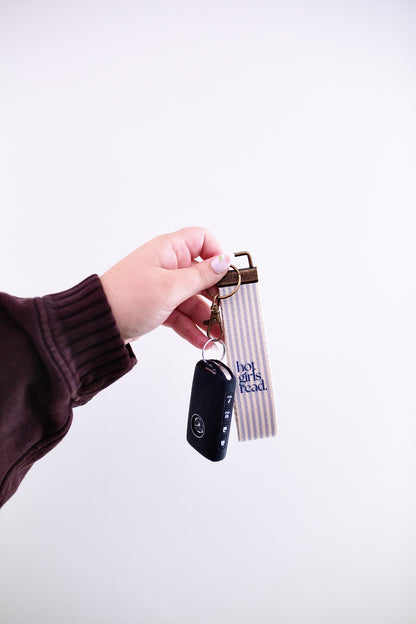 Bookish Canvas Wristlet Keychain and Keychain Wallet – Handmade Key Fob Lanyard, Compact Keychain Wallet