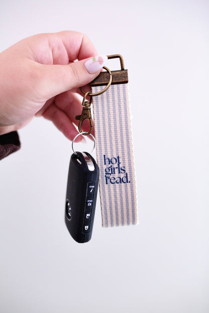 Bookish Canvas Wristlet Keychain and Keychain Wallet – Handmade Key Fob Lanyard, Compact Keychain Wallet