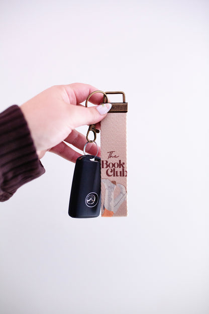 Bookish Canvas Wristlet Keychain and Keychain Wallet – Handmade Key Fob Lanyard, Compact Keychain Wallet
