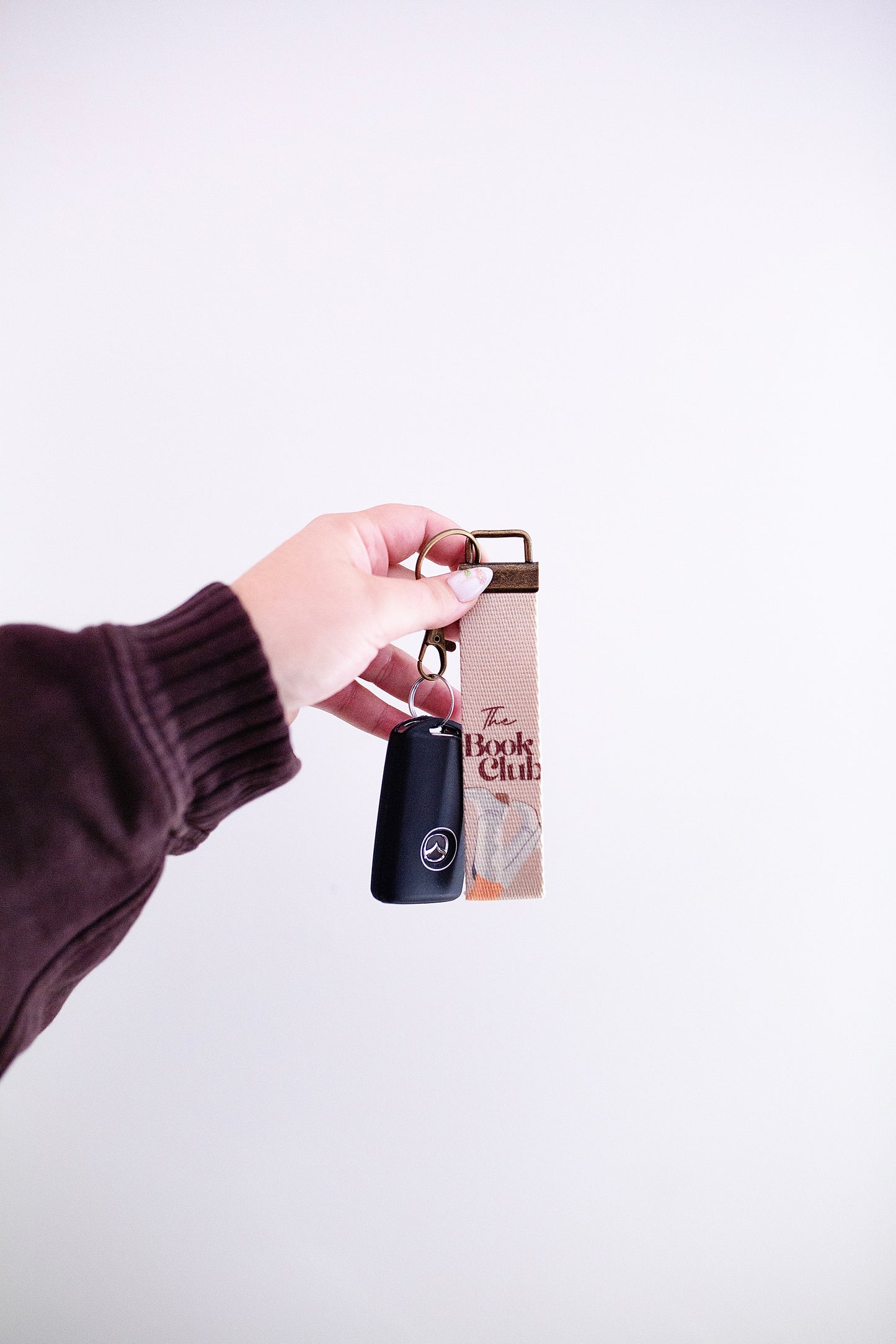 Bookish Canvas Wristlet Keychain and Keychain Wallet – Handmade Key Fob Lanyard, Compact Keychain Wallet
