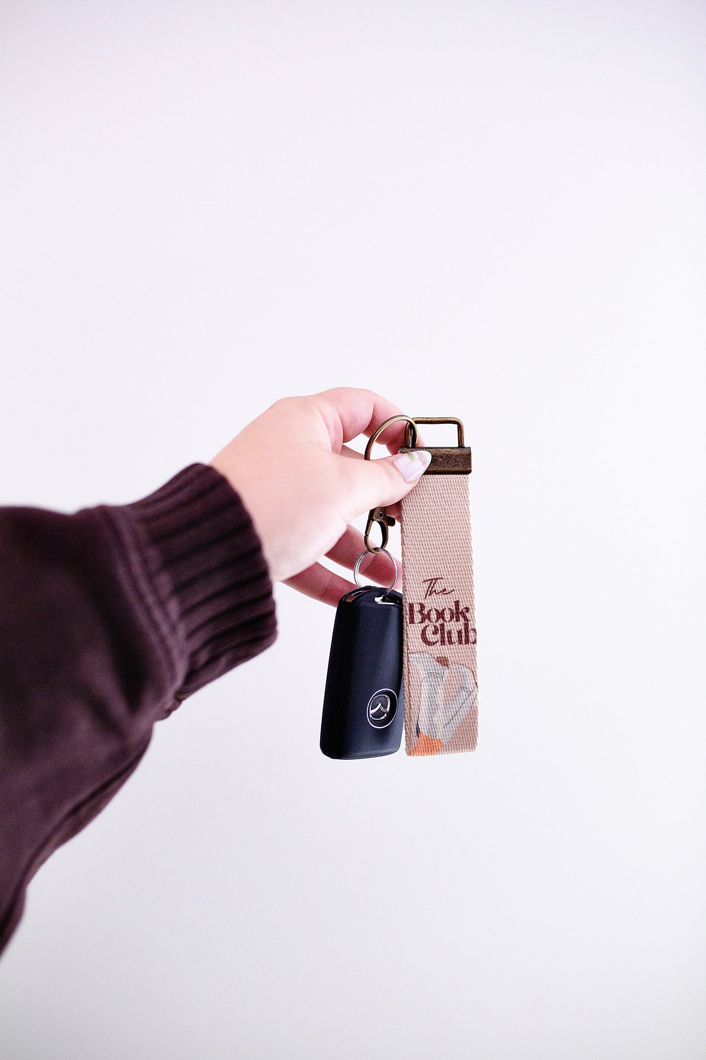 Bookish Canvas Wristlet Keychain and Keychain Wallet – Handmade Key Fob Lanyard, Compact Keychain Wallet