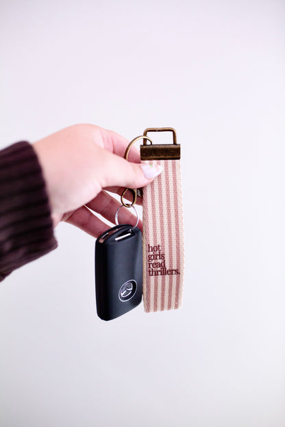 Bookish Canvas Wristlet Keychain and Keychain Wallet – Handmade Key Fob Lanyard, Compact Keychain Wallet