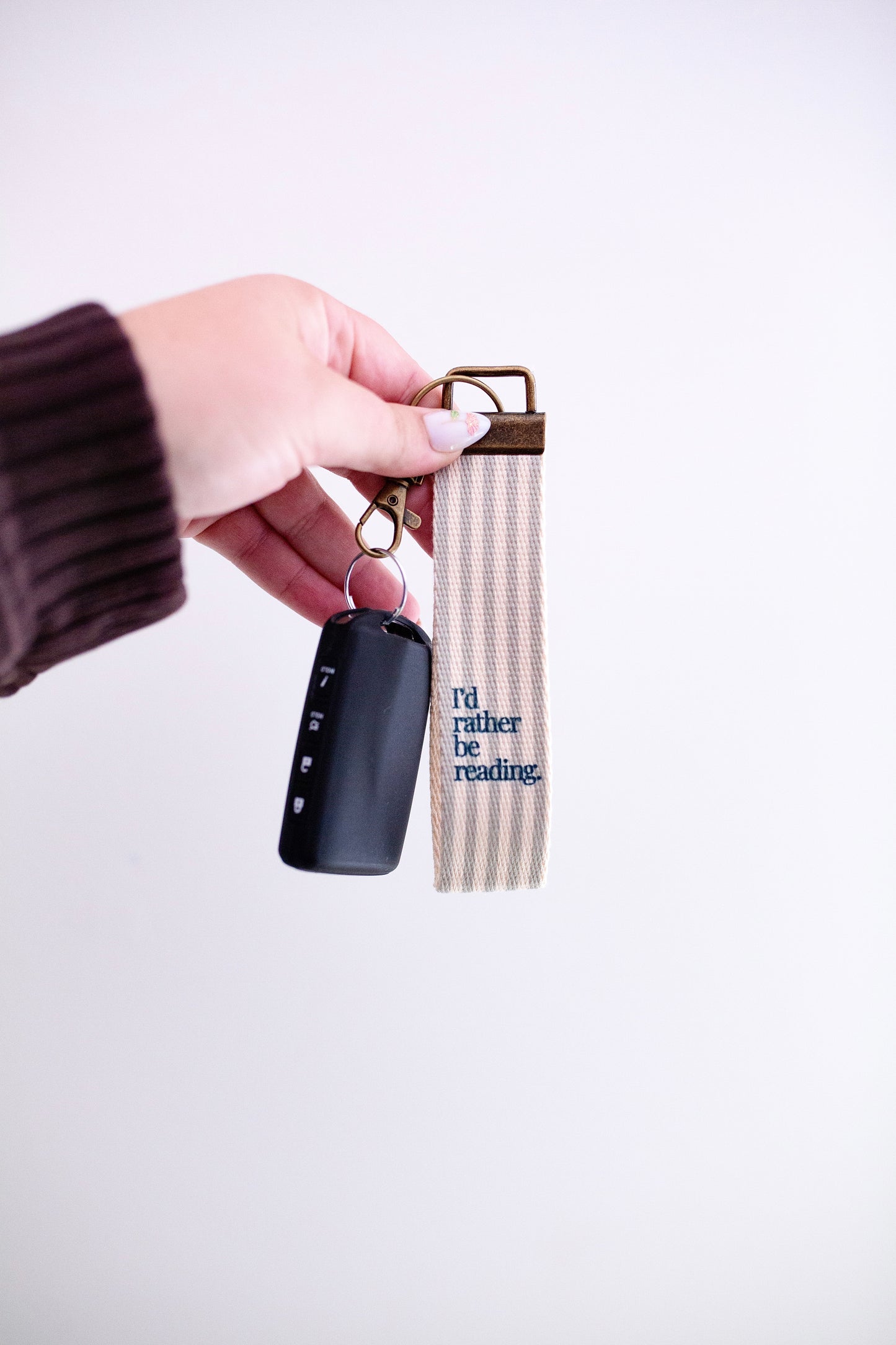 Bookish Canvas Wristlet Keychain and Keychain Wallet – Handmade Key Fob Lanyard, Compact Keychain Wallet
