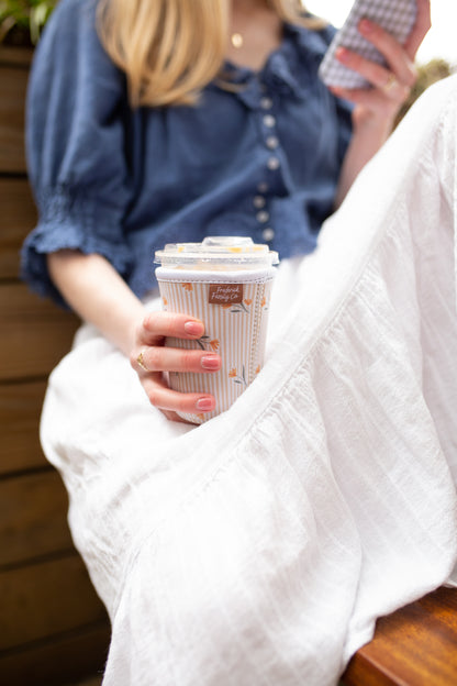 Iced Coffee Sleeve, Cute Reusable  Cup Holder Drink Sleeve, Coffee Lover Gift, Cold Drink Sleeve for Iced Coffee Cups