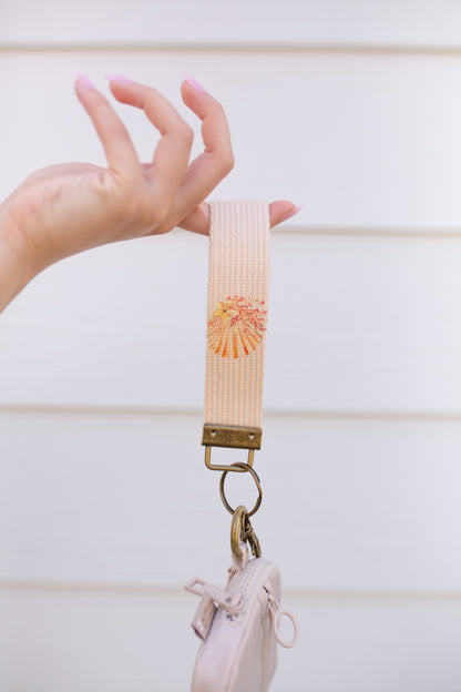 Summer Canvas Wristlet Keychain and Keychain Wallet, Handmade Key Fob Lanyard, Compact Keychain Wallet