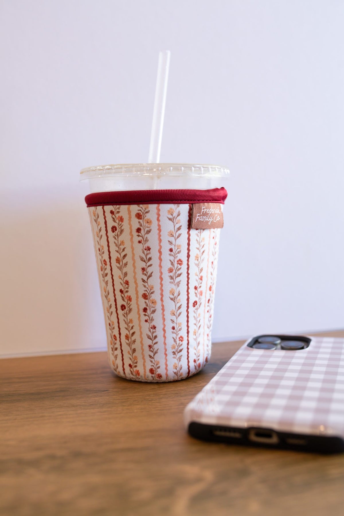 Frederick Family Co. Fall Iced Coffee Sleeve – Reusable Cup Holder for Drinks
