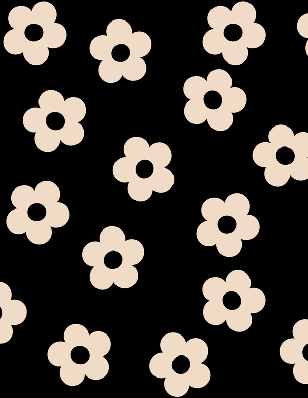 Black Beige Daisy pattern