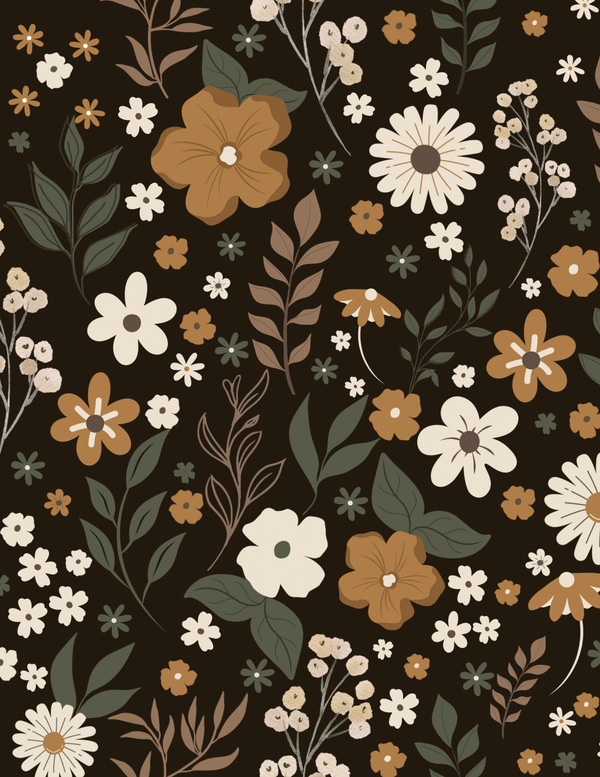 Black Tan Flower pattern