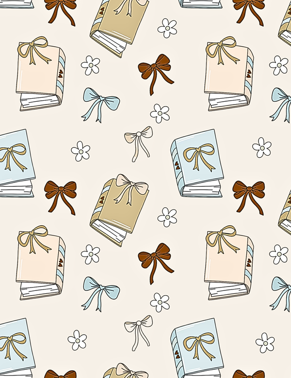 Books Bows pattern