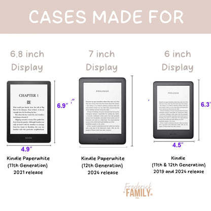 Kindle Case Clear & Printed Back with Hand Strap – Transparent Protective E-Reader Cover, Slim Lightweight Kindle Case