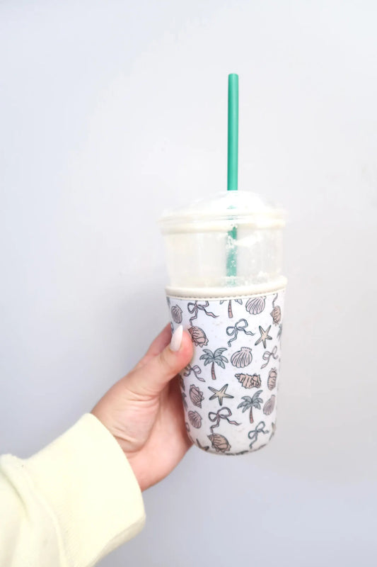 Summer Ice Coffee Drink Sleeve, Beverage Cup Sleeve, Drink Sleeve