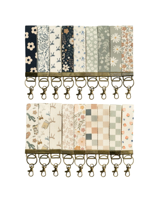 Canvas Wrist Keychain Lanyard, Custom Lanyard, Key Fob Wristlet, Car Key Holder, Cute Keychain, Preppy Bow Boho Smiley Keychain Lanyard