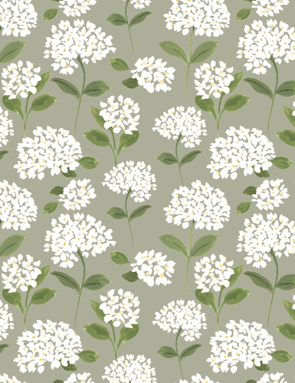 White Hydrangea pattern