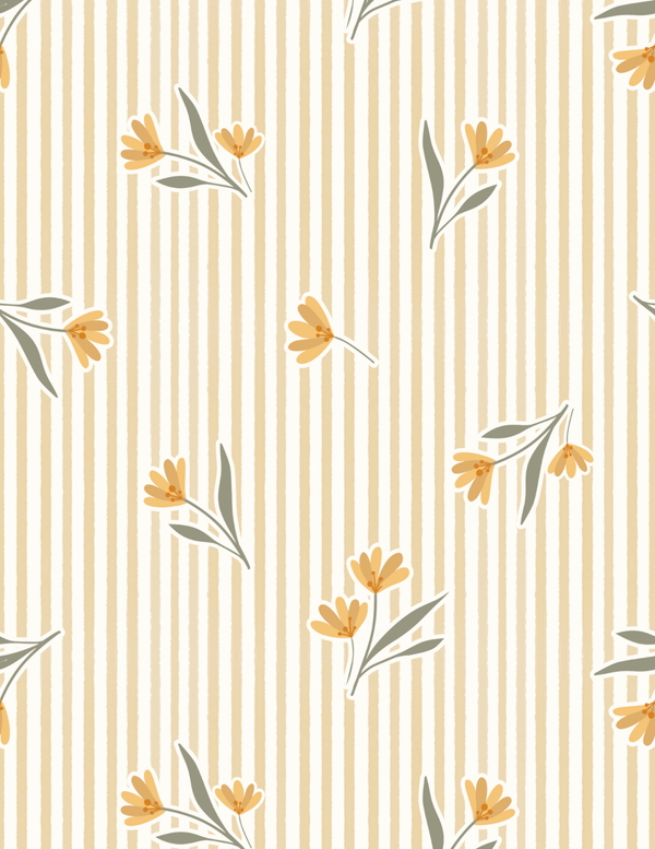 Yellow Block Floral pattern